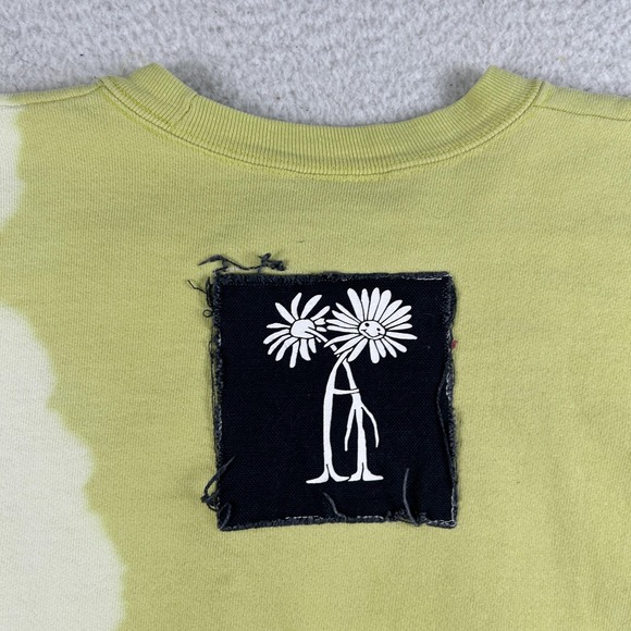 Vintage Guess Sweatshirt Womens Small Green Bleach Dye Crewneck Made USA 80s - Picture 9 of 15